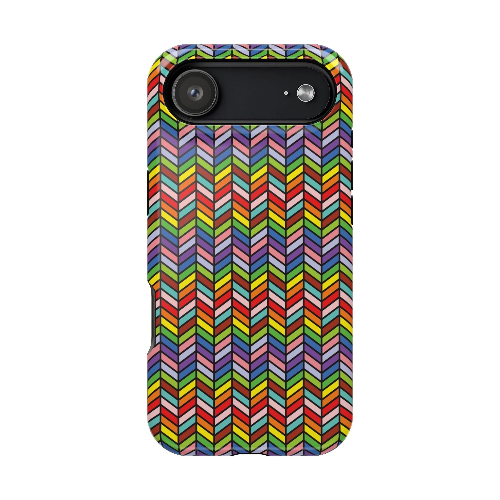 Bespattered Facade Rainbow Chevron Tiles Impact-Resistant Case
