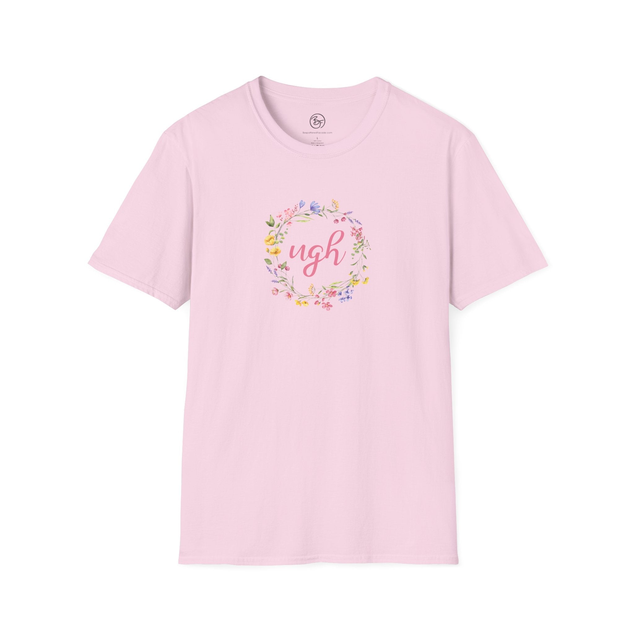 Bespattered Facade "Ugh" Floral Unisex Softstyle T-Shirt