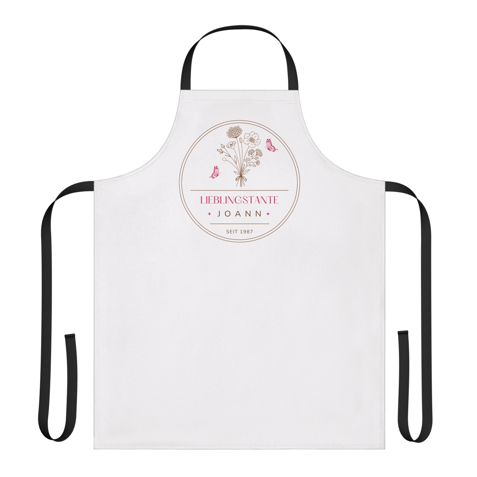 Lieblingstante customizable floral apron for favorite German aunt