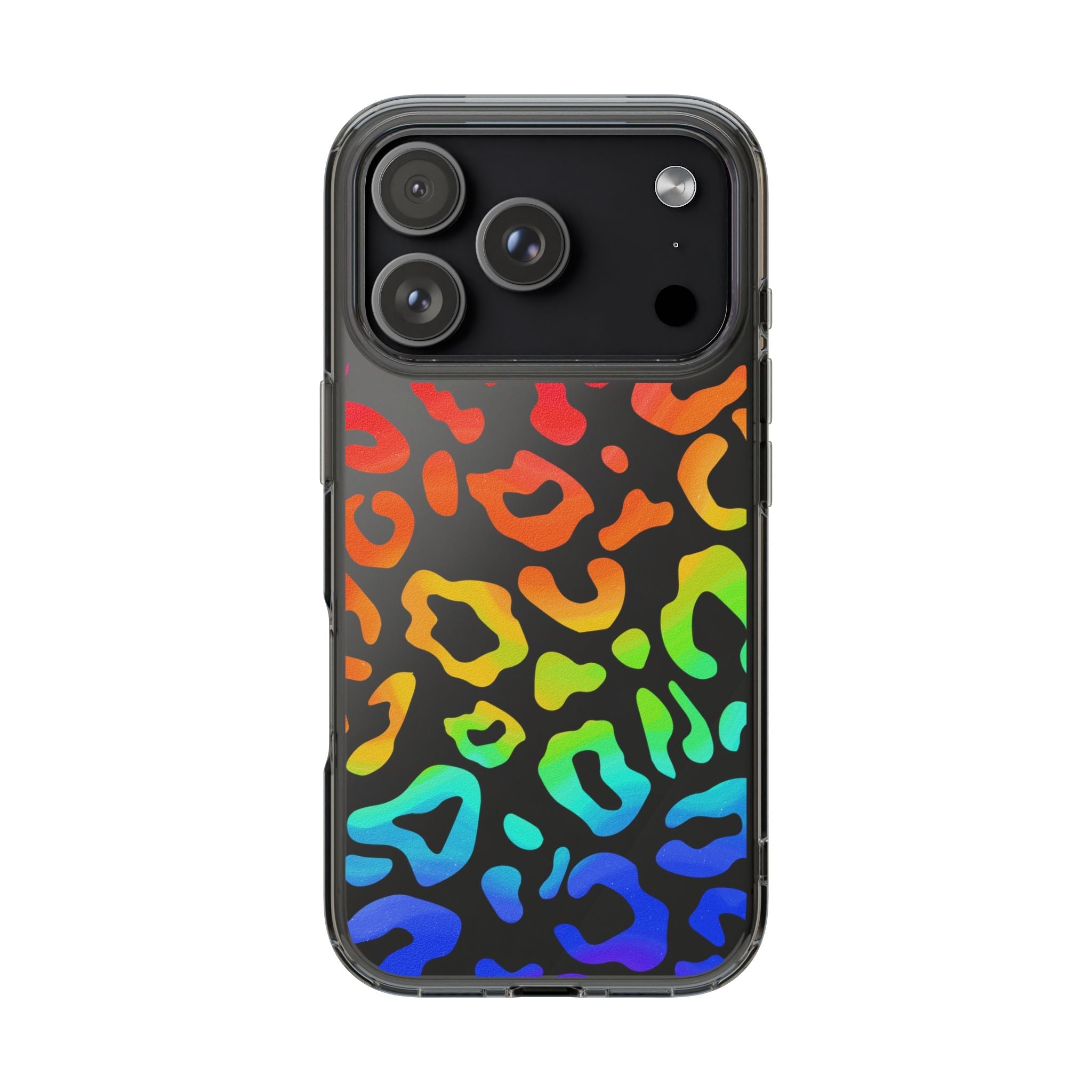 Bespattered Facade Watercolor Rainbow Leopard Clear Case