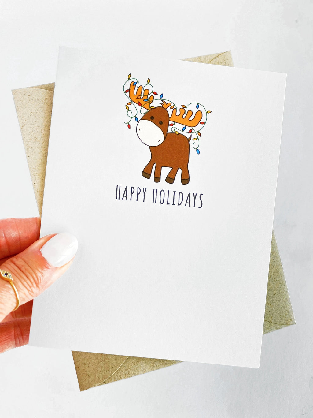 Moose Holiday Card Set, Moose Christmas Card, Unique Holiday Card by Five Dot Post