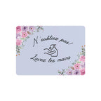 N'oubliez pas lavez les mains metal Floral Bathroom Sign by Printify