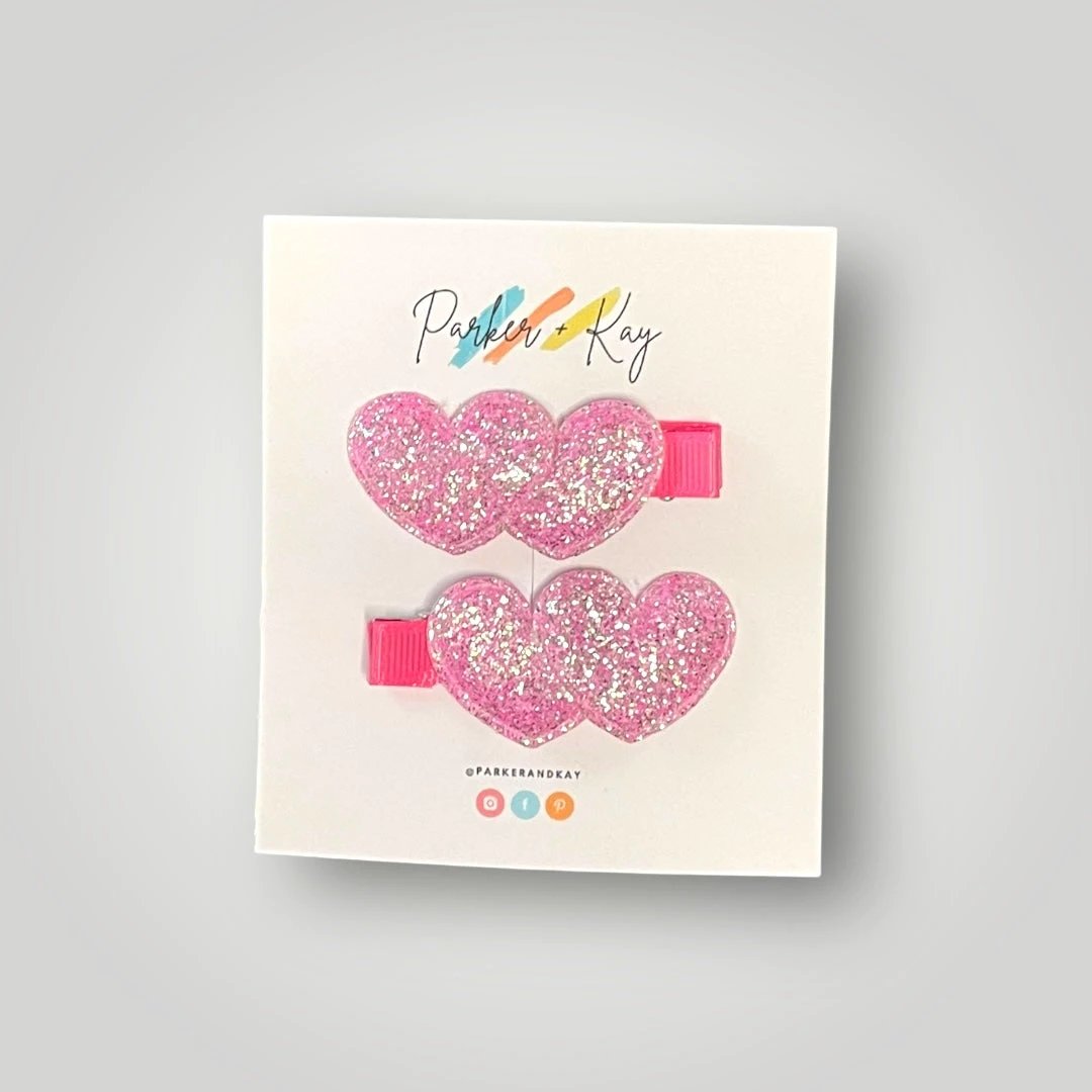 Sparkling Heart Hair Clips by Parker + Kay Creative