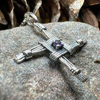 Springtime Irish Saint Brigid's Cross Necklace in Sterling Silver