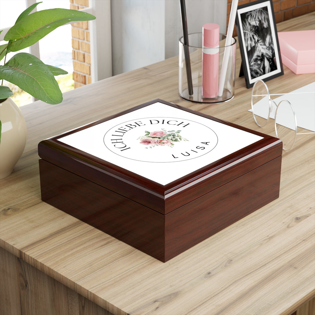 Personalized ich liebe dich German Jewelry Box with Name