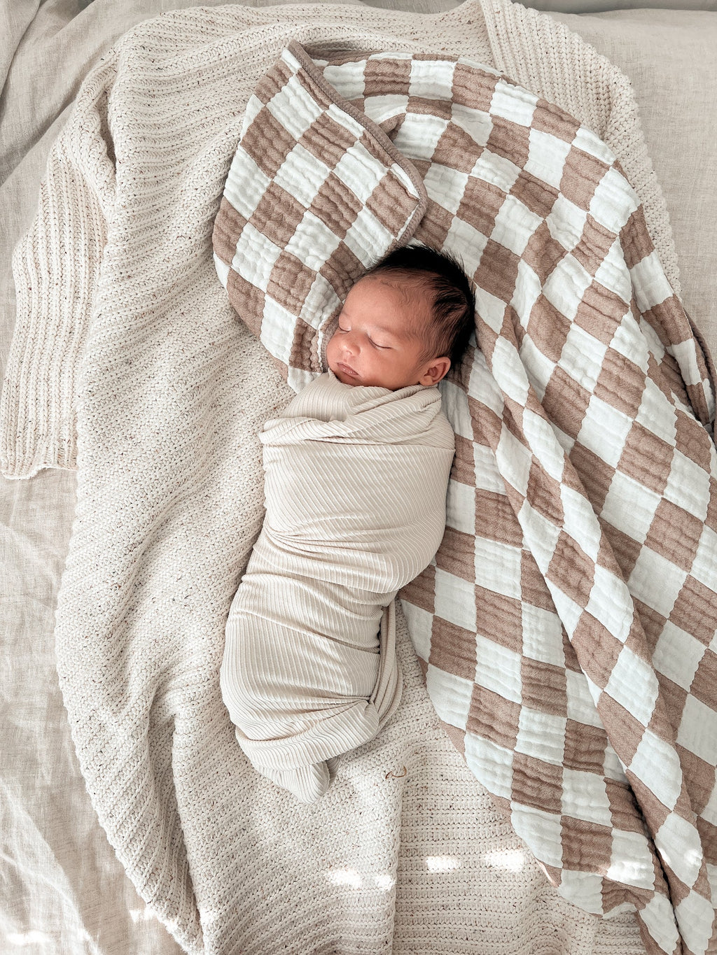 Oat Ribbed Stretch Swaddle