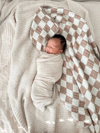 Oat Ribbed Stretch Swaddle by Little Mae & Co