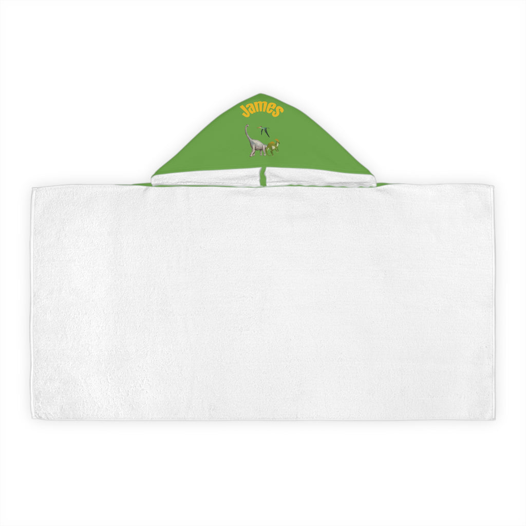 Kid's personalized dinosaur hooded bath towel