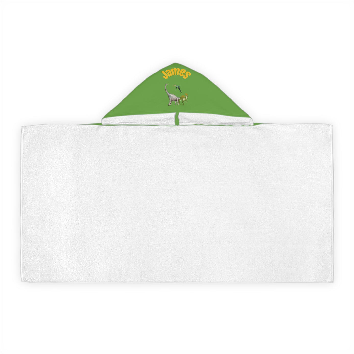 Kid's personalized dinosaur hooded bath towel
