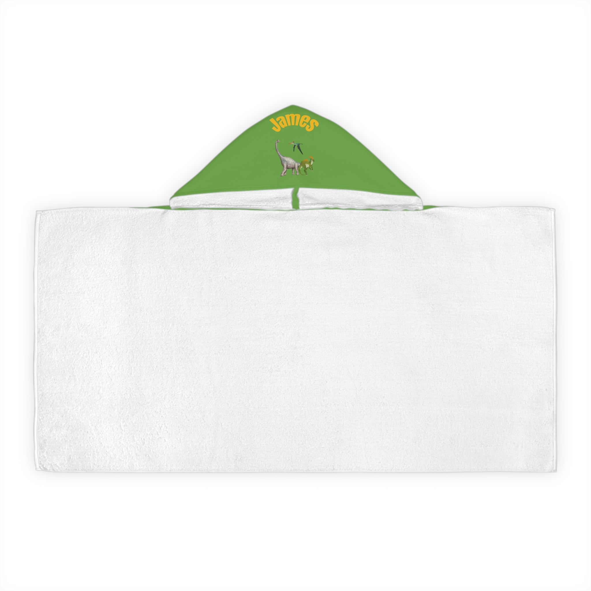 Kid's personalized dinosaur hooded bath towel