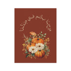Welcome to our Home Arabic Fall Pumpkin Bouquet Garden Banner, Autumn Floral Porch Flag