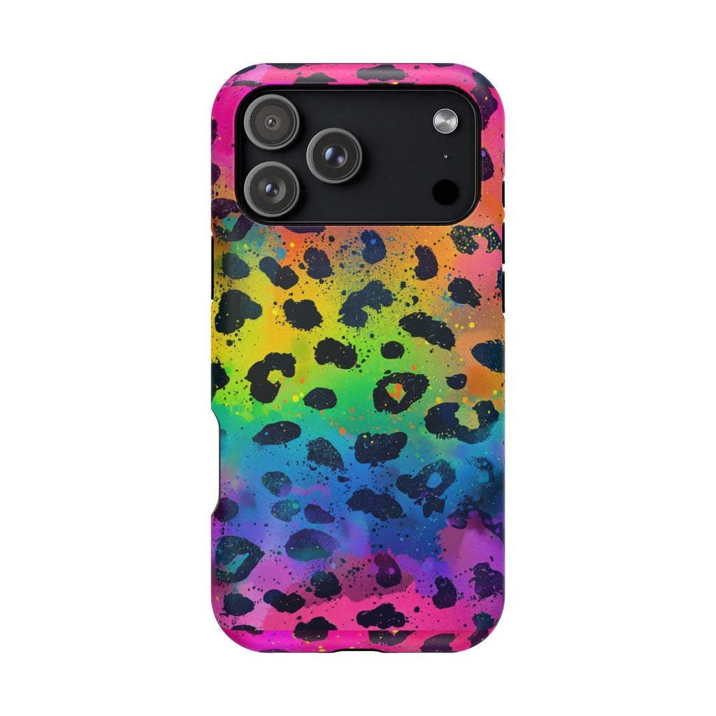 Bespattered Facade Neon Leopard Impact-Resistant Case