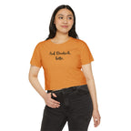 Auf Deutsch, bitte script crop top, German phrase tee, minimalist typography