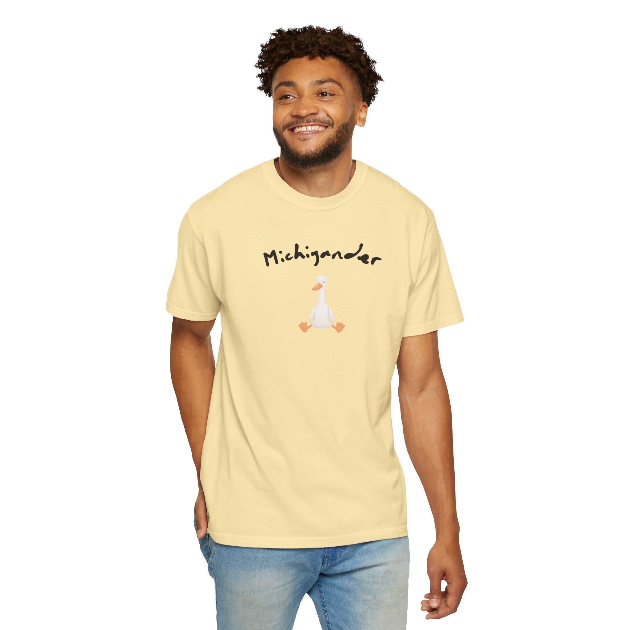 Michigander comfort colors adult tee, silly goose shirt for Michigan residents