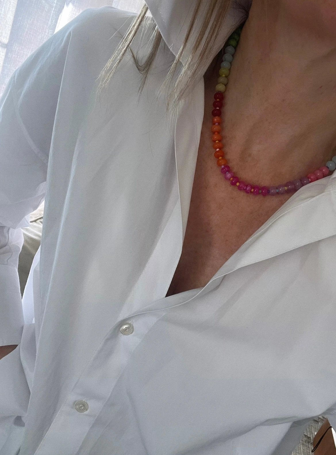 Rainbow Beaded Necklaces by Curated By Suarez