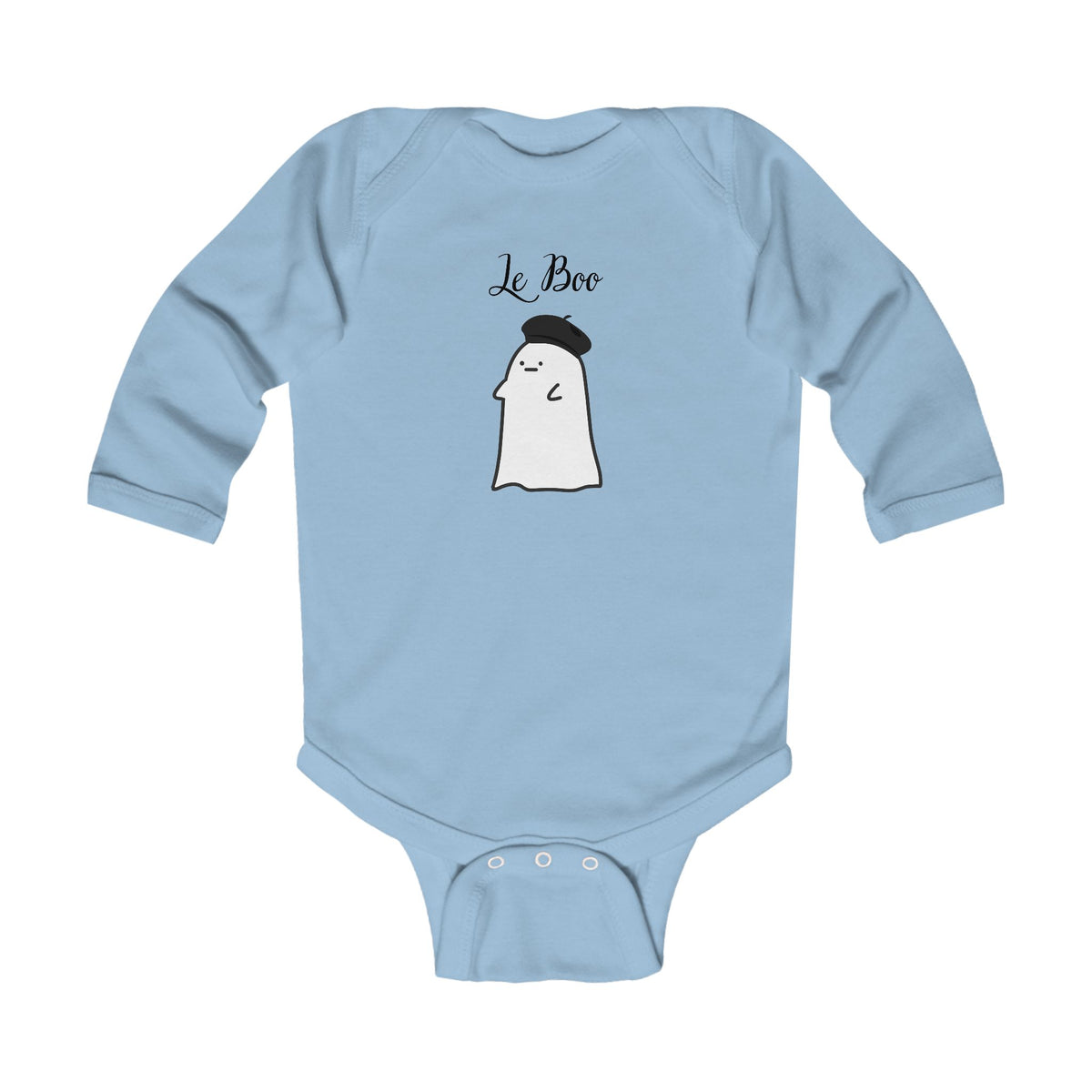 Le Boo cute French Ghost Baby Bodysuit, Cute Minimal Halloween Baby romper