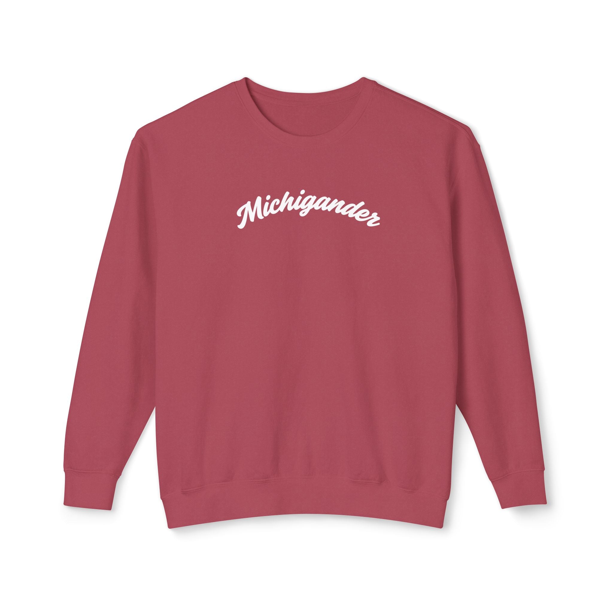 Michigander Sweatshirt, minimalist Michigan Script Crewneck