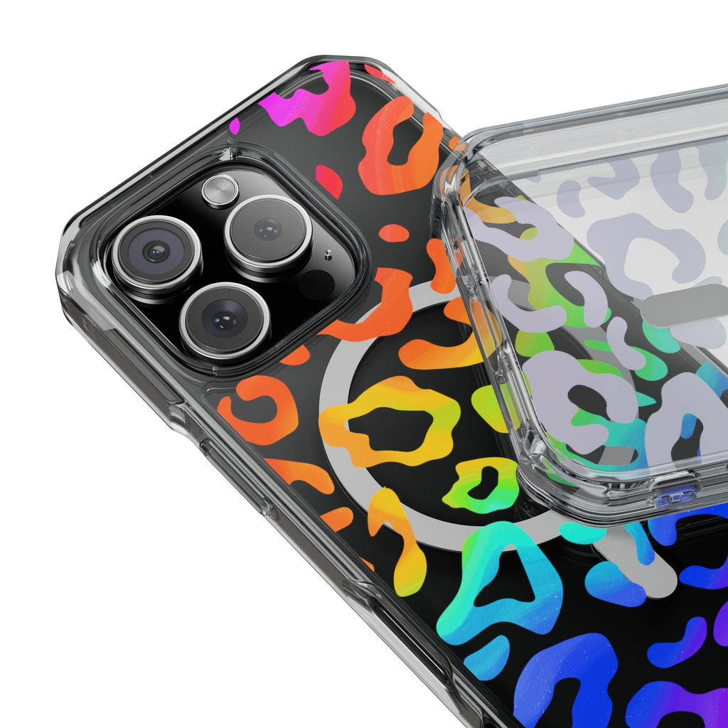 Bespattered Facade Watercolor Rainbow Leopard MagSafe Clear Impact Case