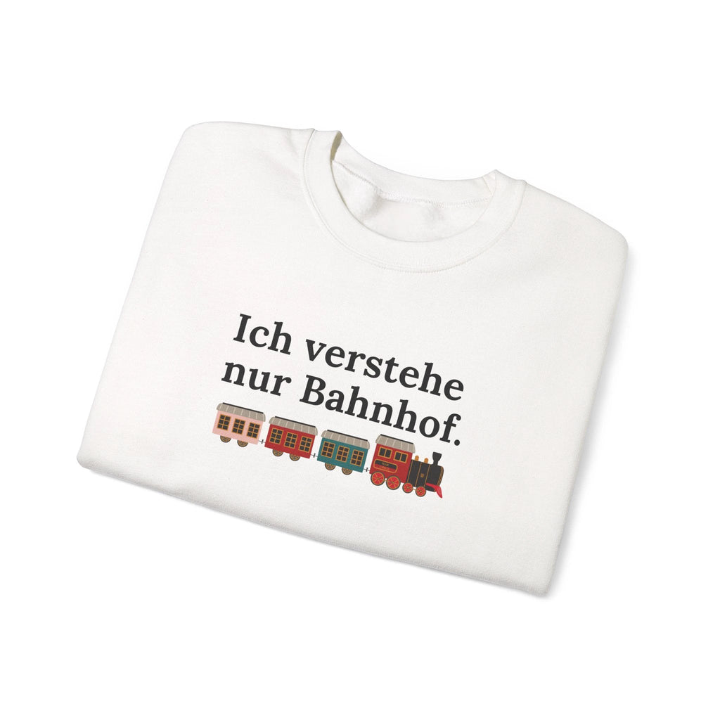 Ich verstehe nur Bahnhof Crewneck Sweatshirt, German Train Graphic by Printify
