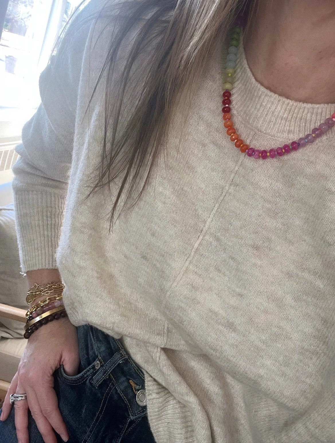 Rainbow Beaded Necklaces by Curated By Suarez