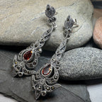 Nour Garnet Marcasite Earrings