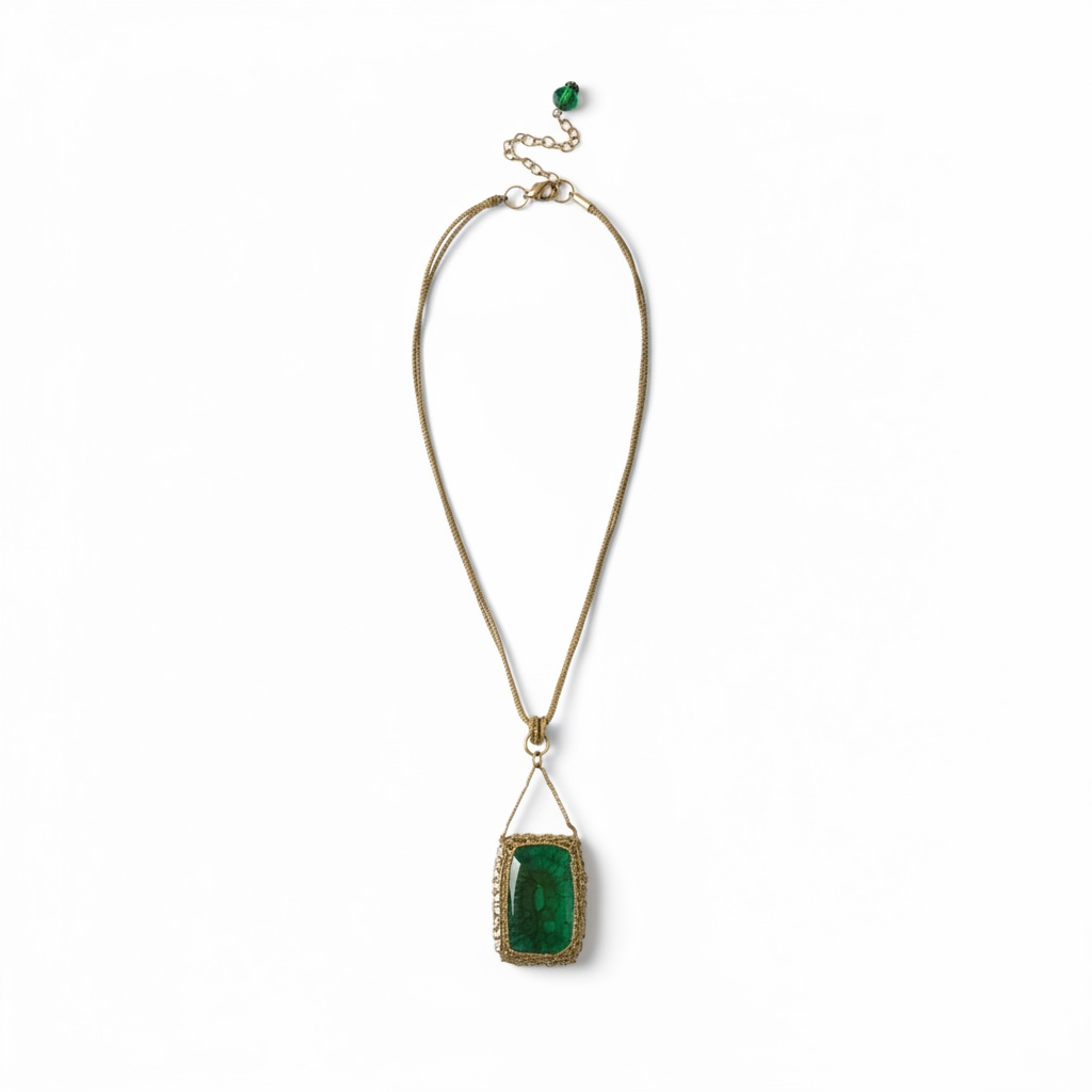 Green Czech crystal necklace