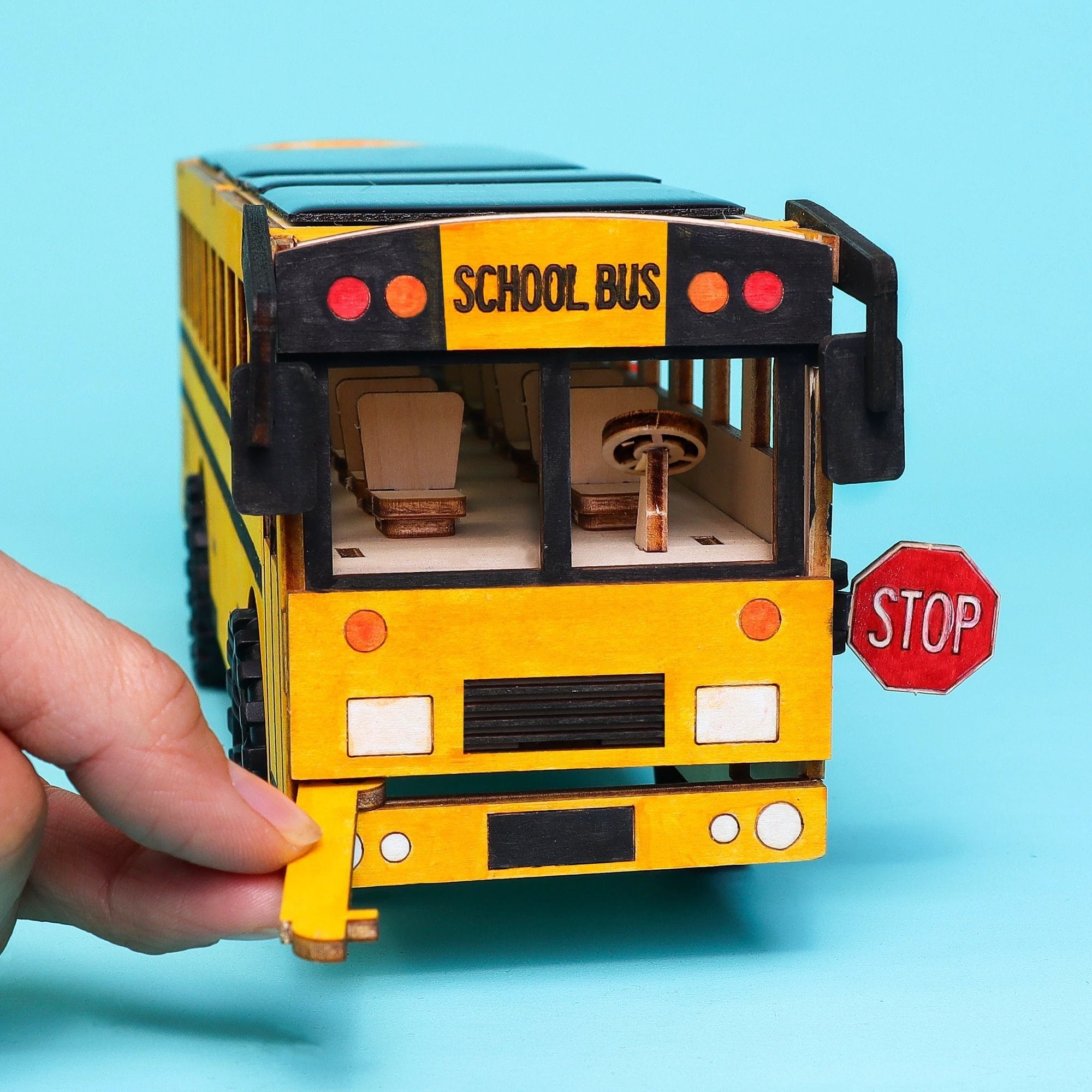 Dual Power School Bus STEM Kit – Build, Paint & Personalize | Battery + Solar Powered by Kitsville