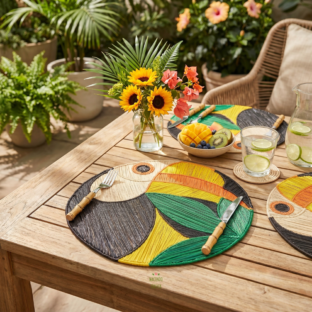 Toucan Handwoven Iraca Placemat