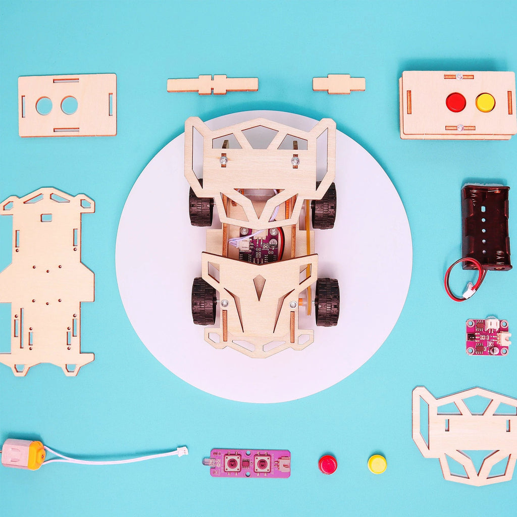 Infrared Remote Controlled Car DIY Kit, Educational STEM Toy by Kitsville