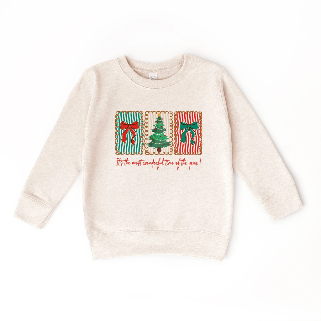 It's the most wonderful time of the Year Stamp toddler and youth Sweatshirt, Christmas collection by Benny and Ray Apparel