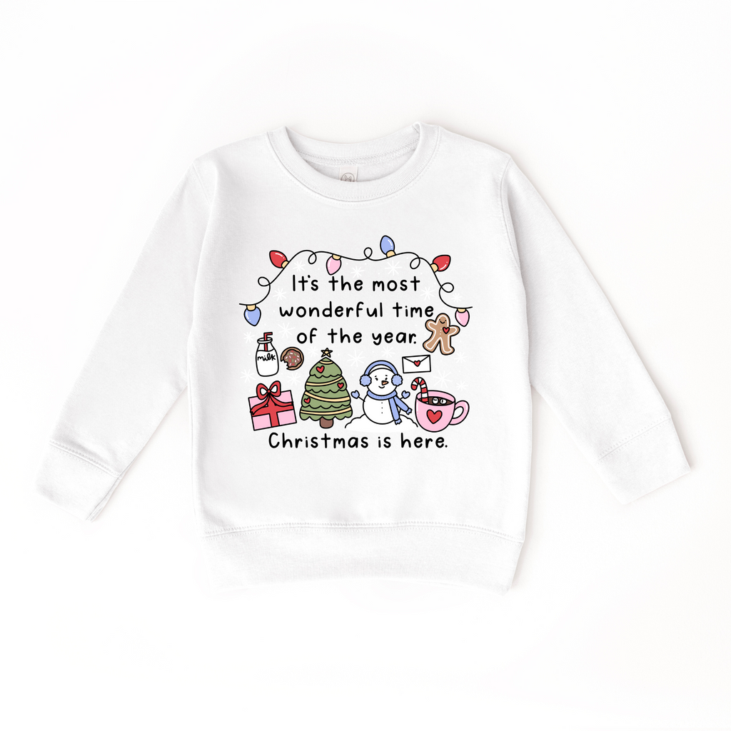 Most Wonderful time of the Year toddler or youth Sweatshirt, Christmas collection by Benny and Ray Apparel