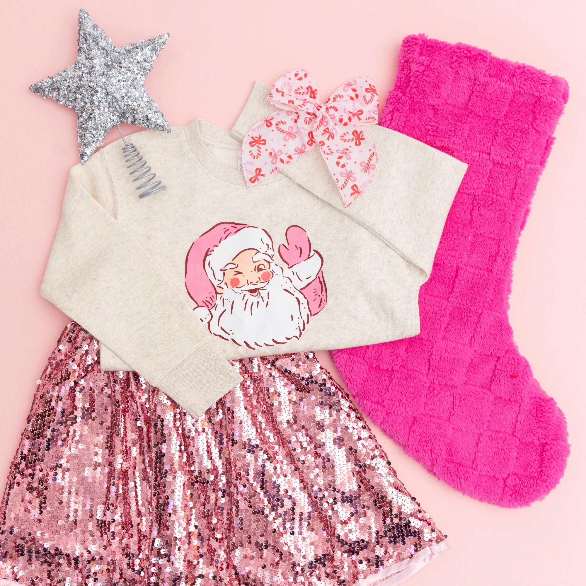 Santa Claus Wink toddler and youth Sweatshirt, Christmas collection by Benny and Ray Apparel