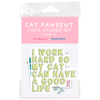 Cat Parent Vinyl Sticker Pack – Set of 6 Pet Owner Stickers by Five Dot Post