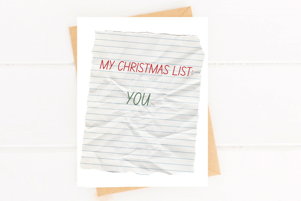 Christmas List Cute Holiday Card Romantic Christmas Card by Five Dot Post