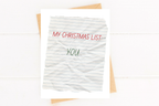 Christmas List Cute Holiday Card Romantic Christmas Card by Five Dot Post
