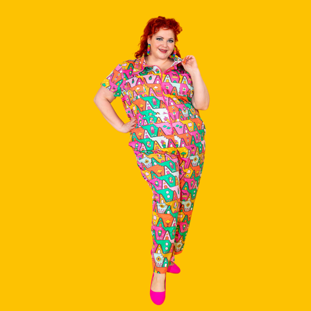 8 - Bit A - Frames Jumpsuit in Bright Day Jumpsuit La Vie Bien 8 - Bit A - Frames Jumpsuit in Bright Day