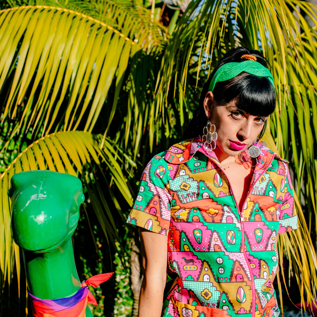 8 - Bit A - Frames Jumpsuit in Bright Day Jumpsuit La Vie Bien 8 - Bit A - Frames Jumpsuit in Bright Day