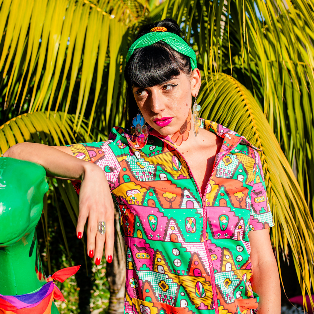 8 - Bit A - Frames Jumpsuit in Bright Day Jumpsuit La Vie Bien 8 - Bit A - Frames Jumpsuit in Bright Day
