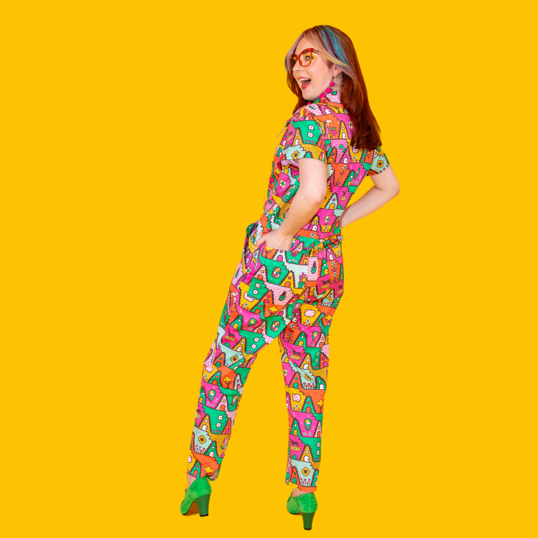 8 - Bit A - Frames Jumpsuit in Bright Day Jumpsuit La Vie Bien 8 - Bit A - Frames Jumpsuit in Bright Day