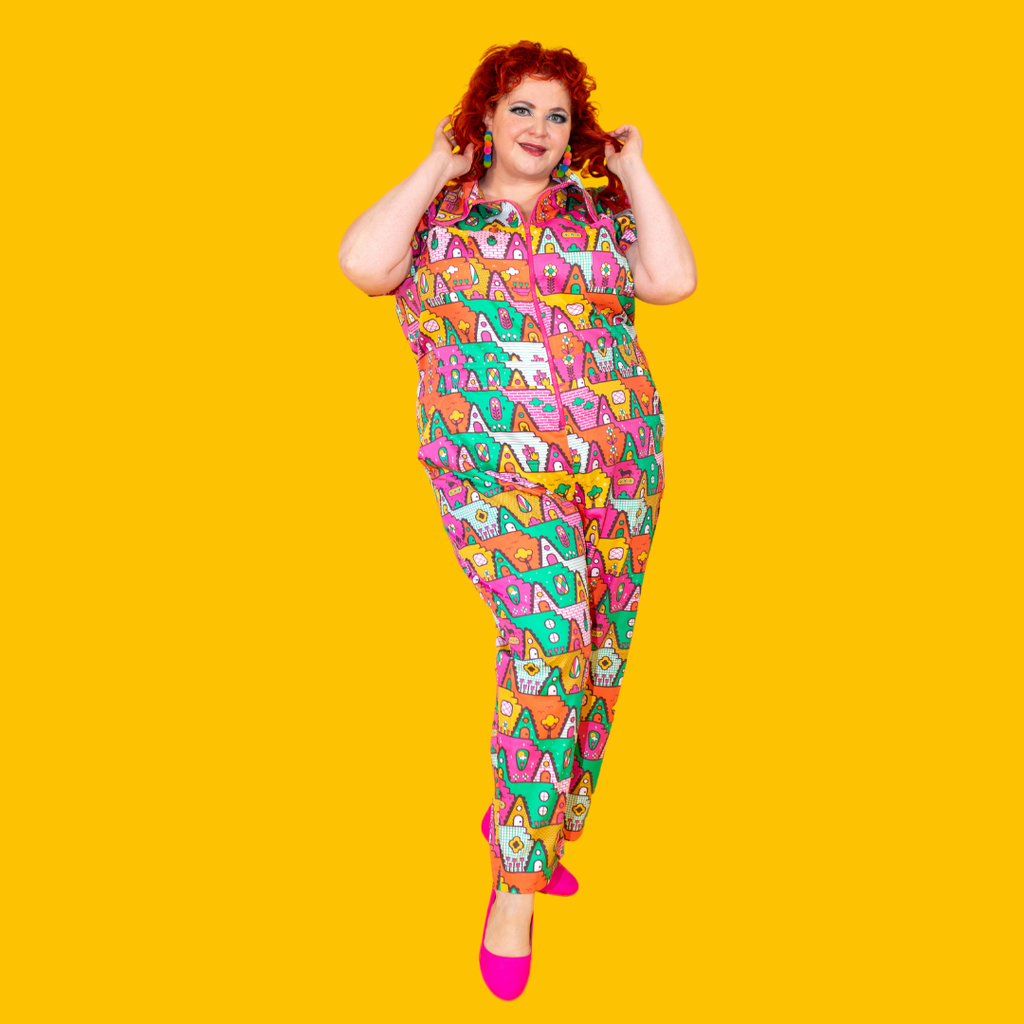 8 - Bit A - Frames Jumpsuit in Bright Day Jumpsuit La Vie Bien 8 - Bit A - Frames Jumpsuit in Bright Day