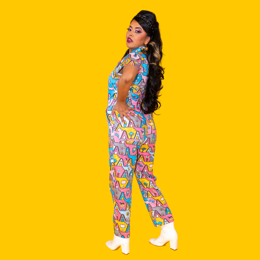 8 - Bit A - Frames Jumpsuit in Pretty Pastel Jumpsuit La Vie Bien 8 - Bit A - Frames Jumpsuit in Pretty Pastel