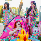 8 - Bit A - Frames Mini Muumuu in Bright Day Caftan La Vie Bien 8 - Bit A - Frames Mini Muumuu in Bright Day