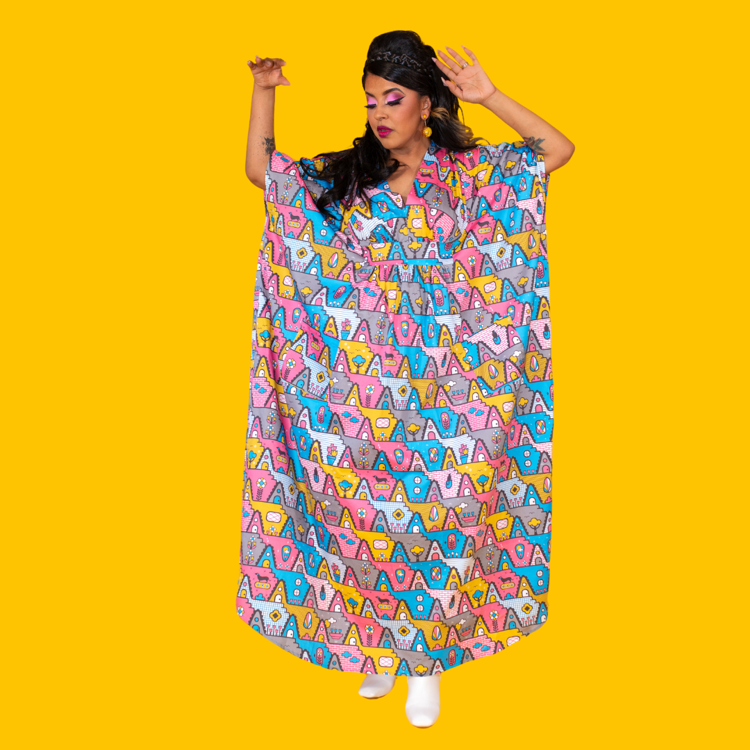 8 - Bit A - Frames Pocket Caftan in 2 options Caftan La Vie Bien 8 - Bit A - Frames Pocket Caftan in 2 options