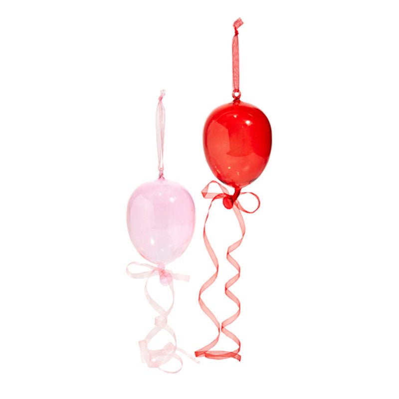 8" Blown Glass Balloon Ornaments Set of 2 Seasonal Decor La Vie Bien 8" Blown Glass Balloon Ornaments Set of 2