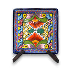 8" Square Talavera Plate | Colorful Mexican Handmade Dish Talavera Plate La Vie Bien 8" Square Talavera Plate | Colorful Mexican Handmade Dish