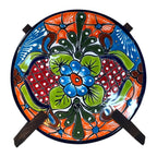 8" Talavera Dinner Plate | Hand - Painted Mexican Folk Art Dish Talavera Plate La Vie Bien 8" Talavera Dinner Plate | Hand - Painted Mexican Folk Art Dish