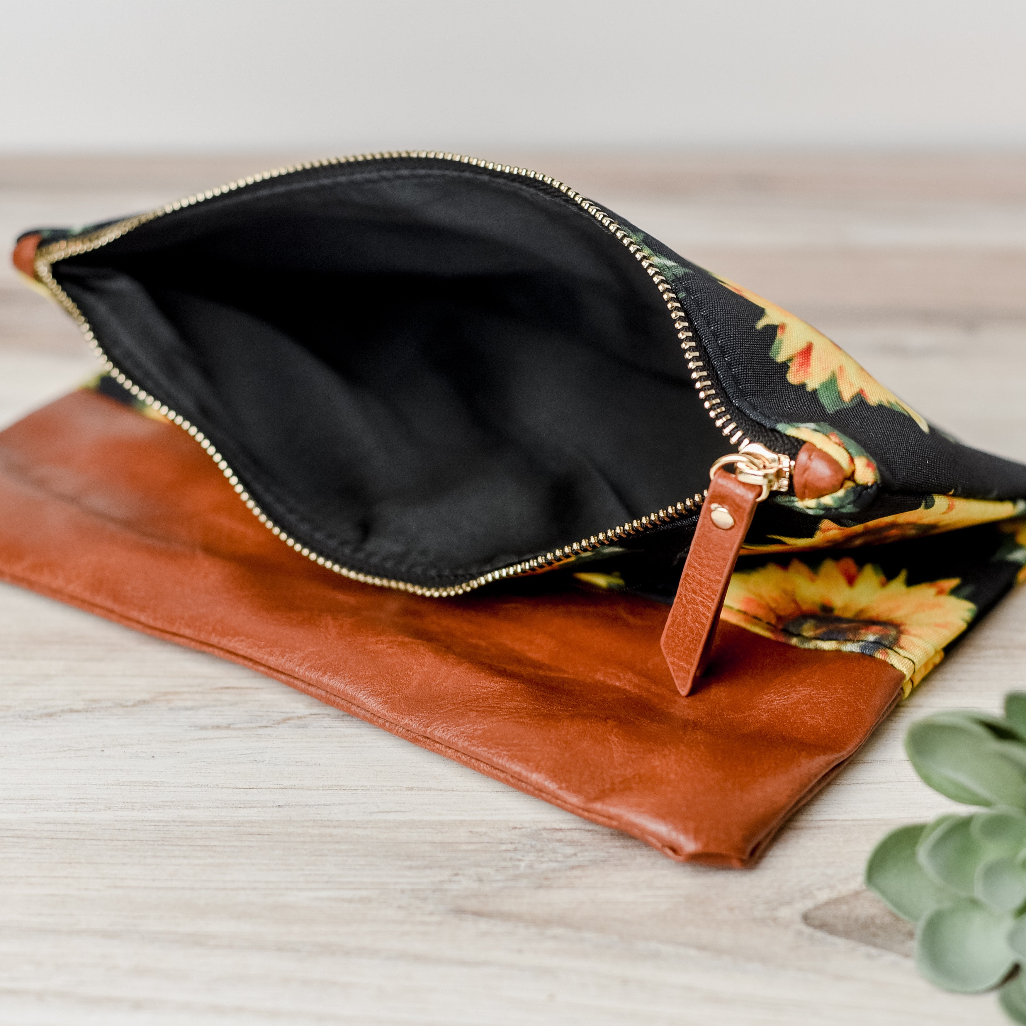 Sunflower Fold Over Clutch