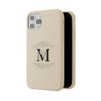 Eco-friendly initial and floral border monogrammed Phone case by Printify