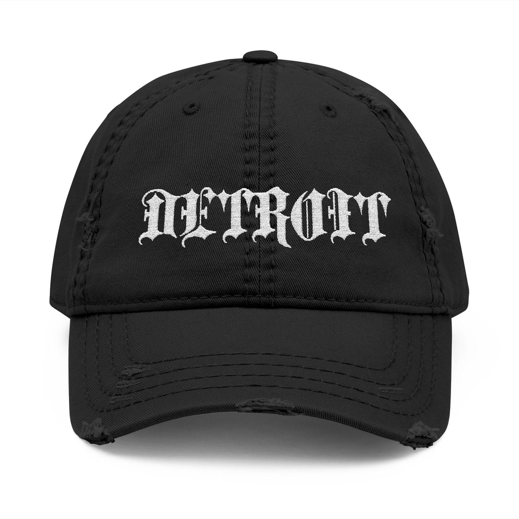 Embroidered Distressed Detroit Hat