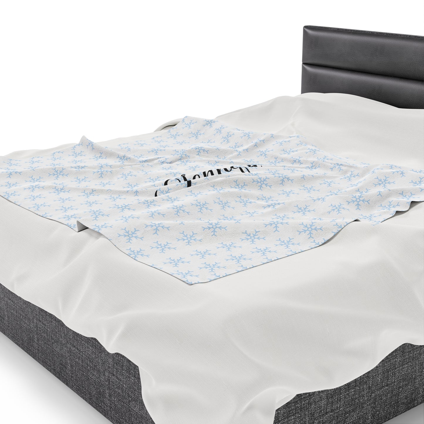 Personalized Winter Snowflake Velveteen Plush Blanket